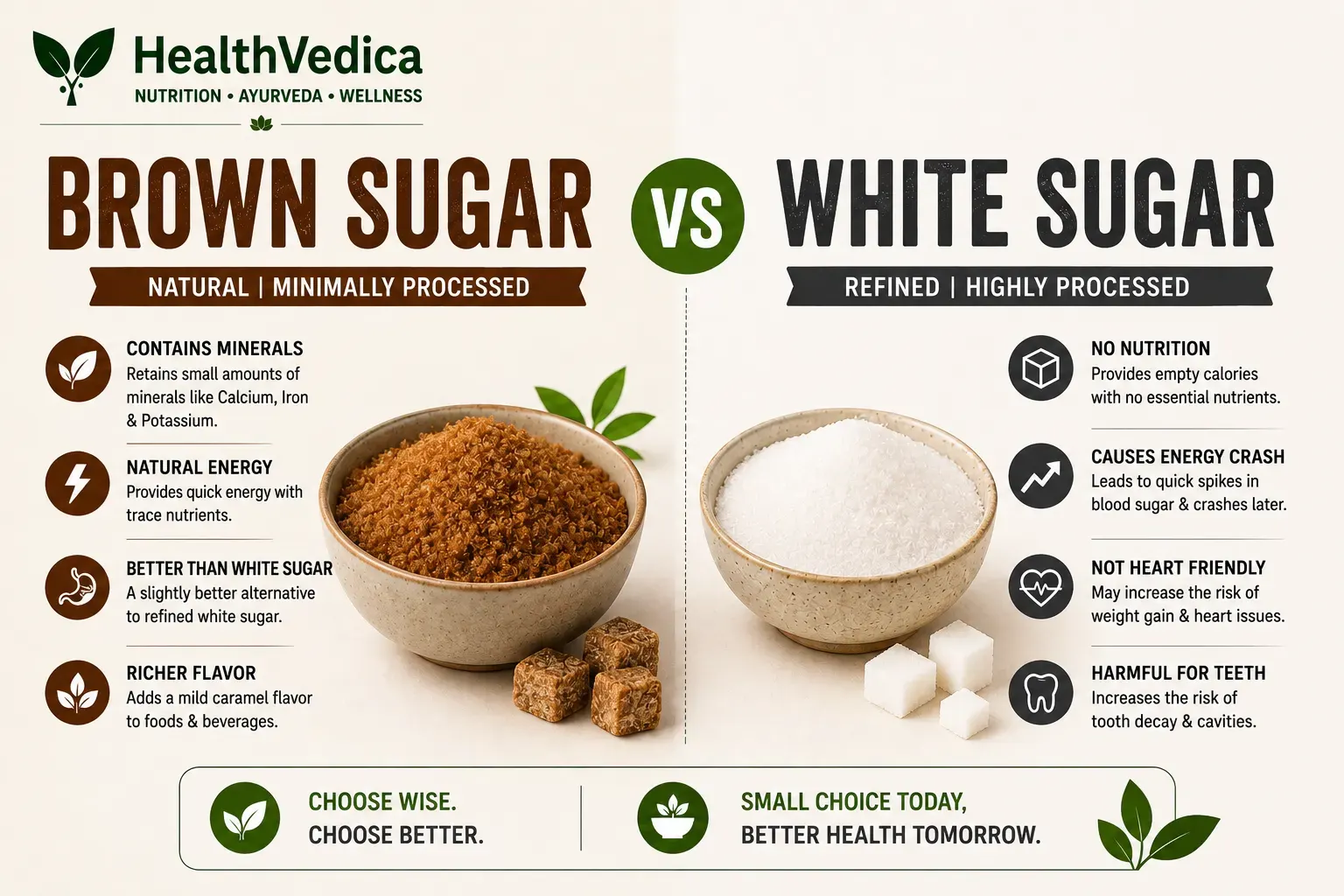 Brown Sugar vs White Sugar Comparison