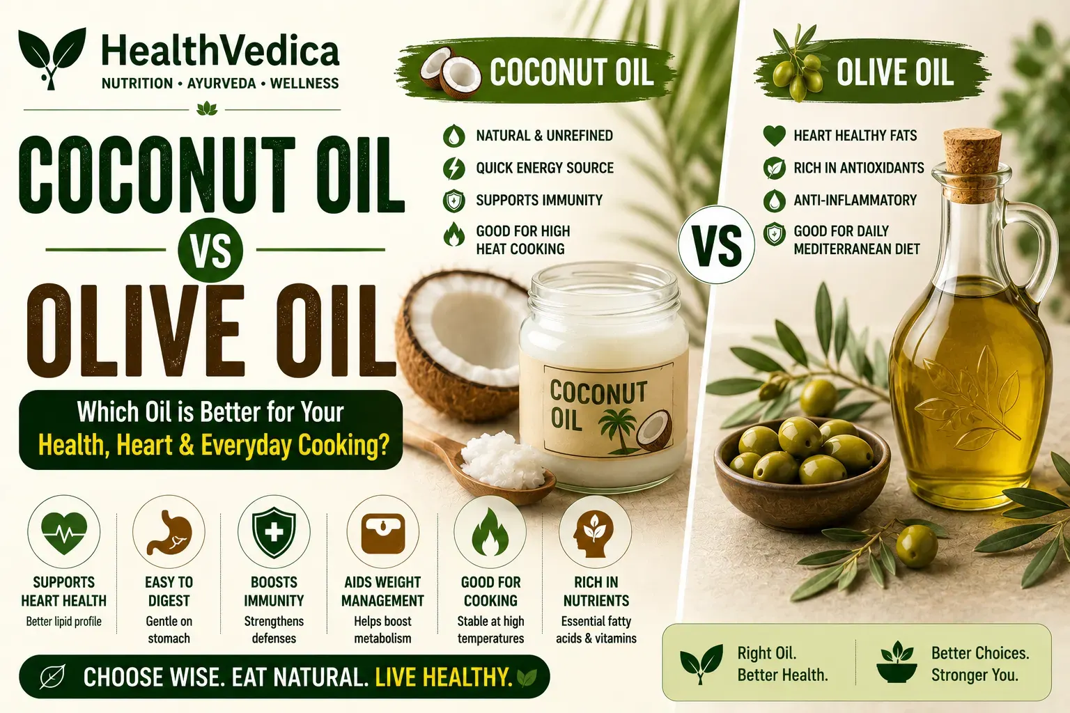 Coconut Oil vs Olive Oil Comparison