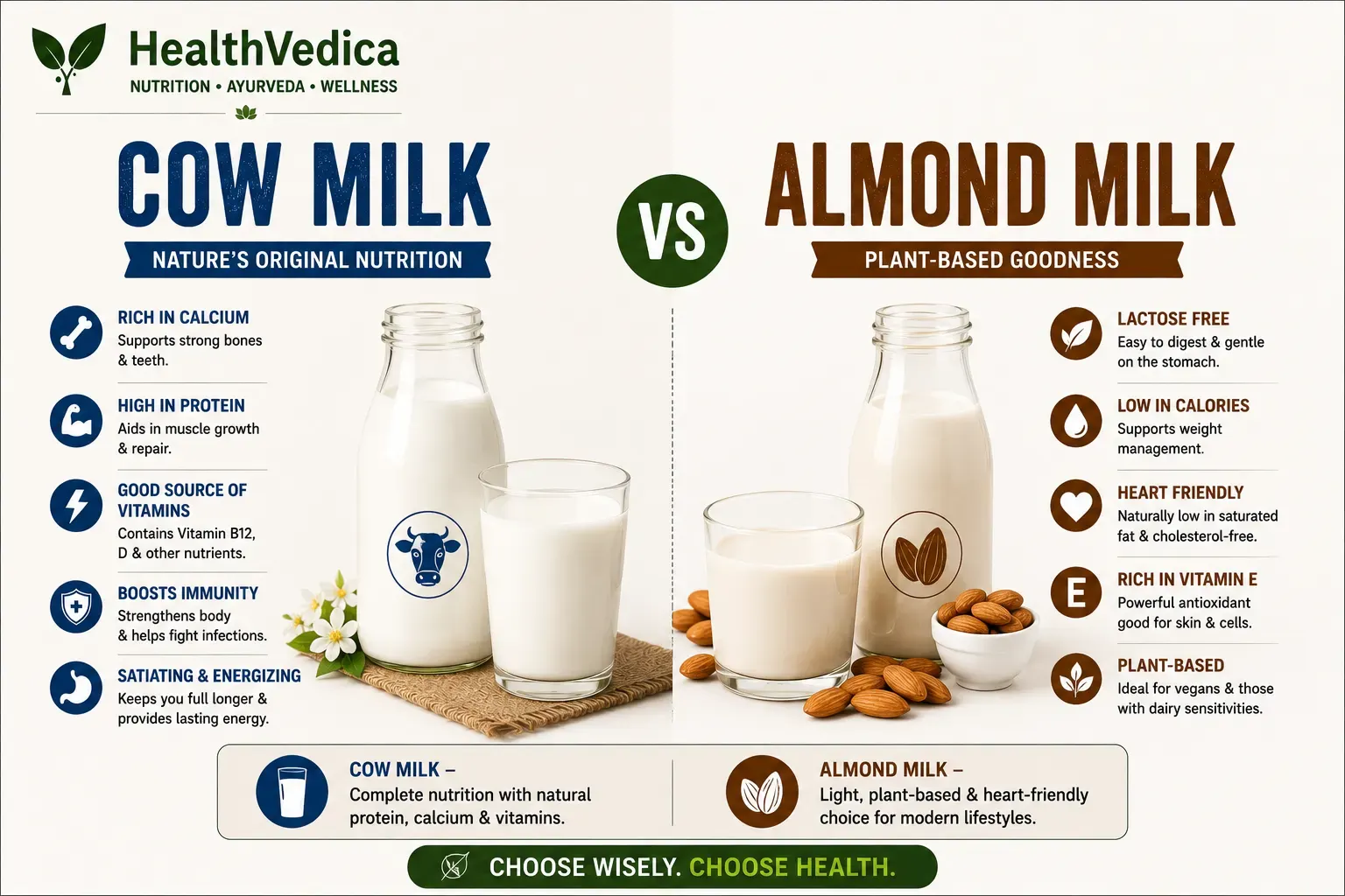 Cow Milk vs Almond Milk Comparison