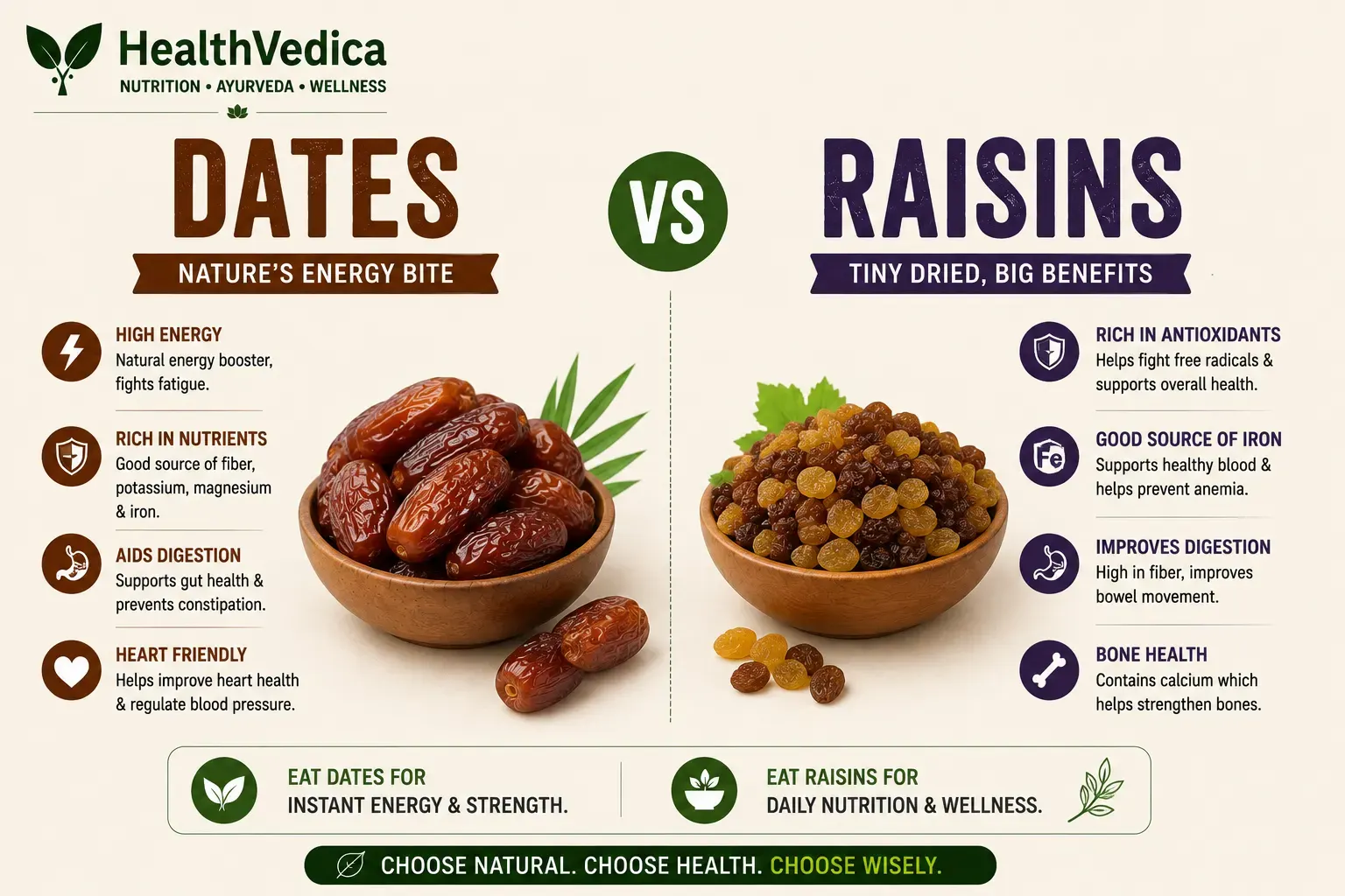 Dates vs Raisins Comparison