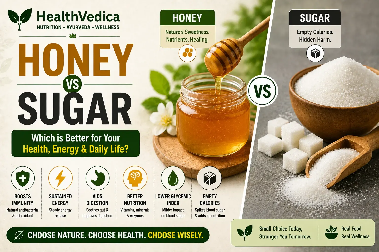 Honey vs Sugar Comparison