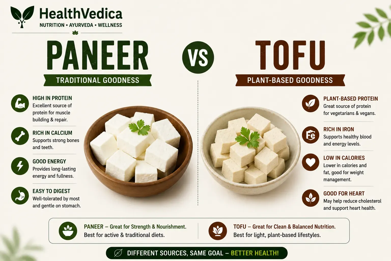 Paneer vs Tofu Comparison