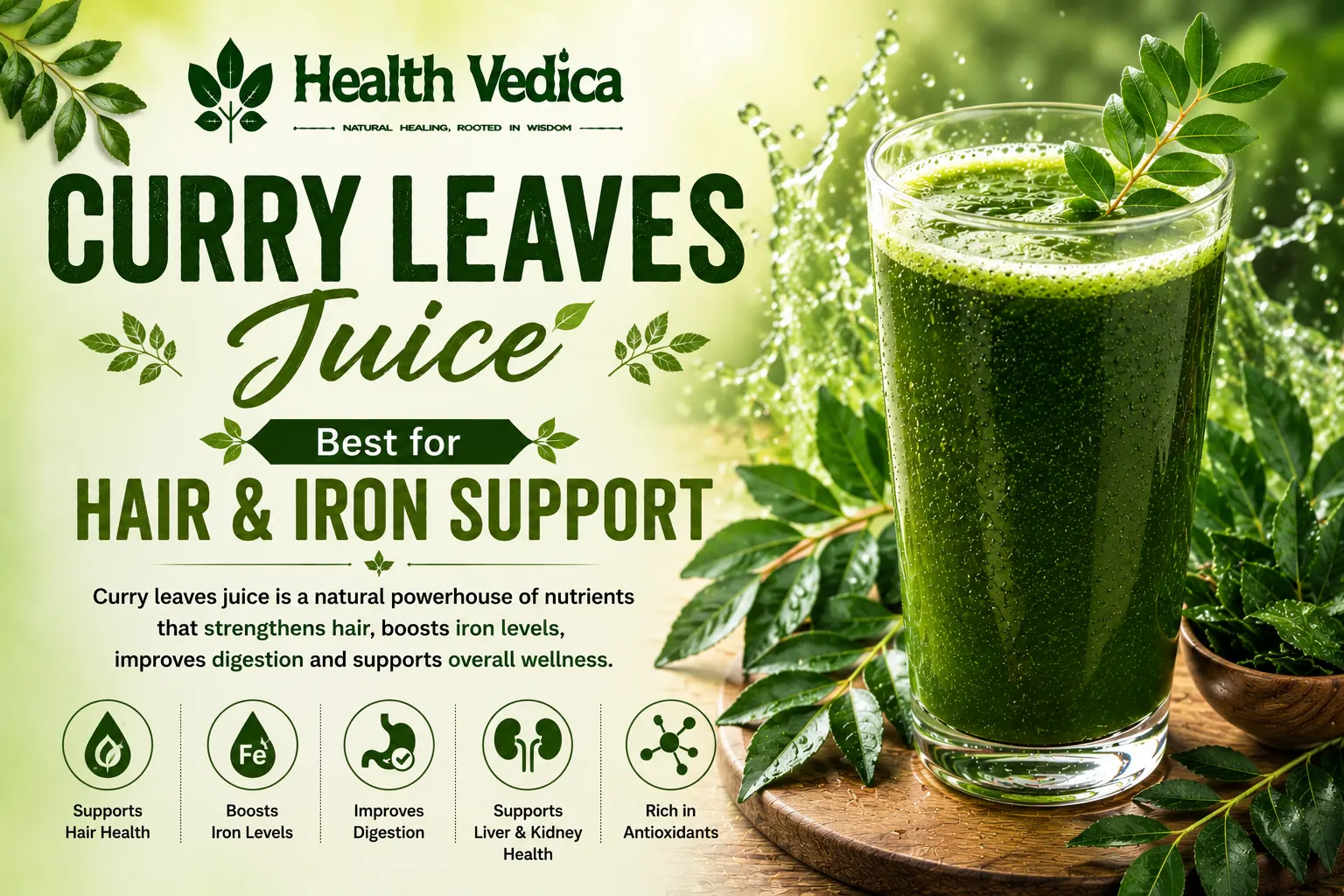 Curry Leaves Juice (Kadi Patta Juice)
